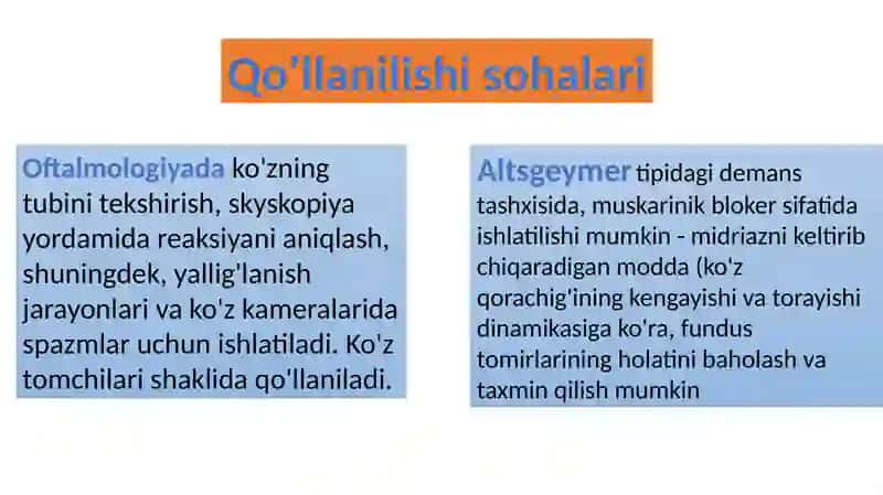 Tropikamid dori vositasi 4