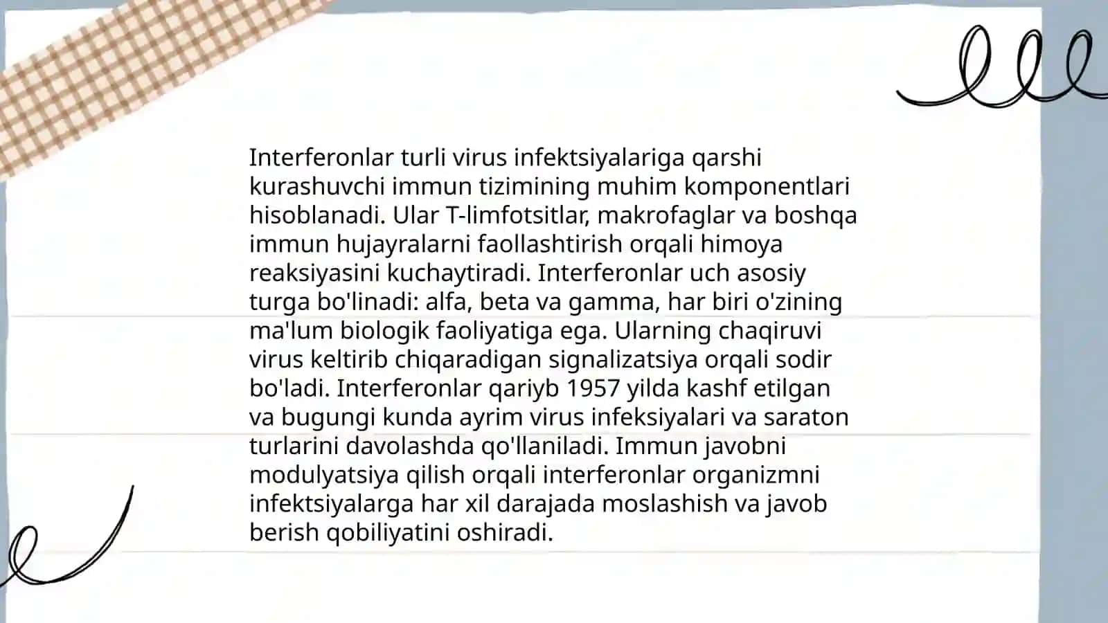 Interferon, Ularning tasnifi 4