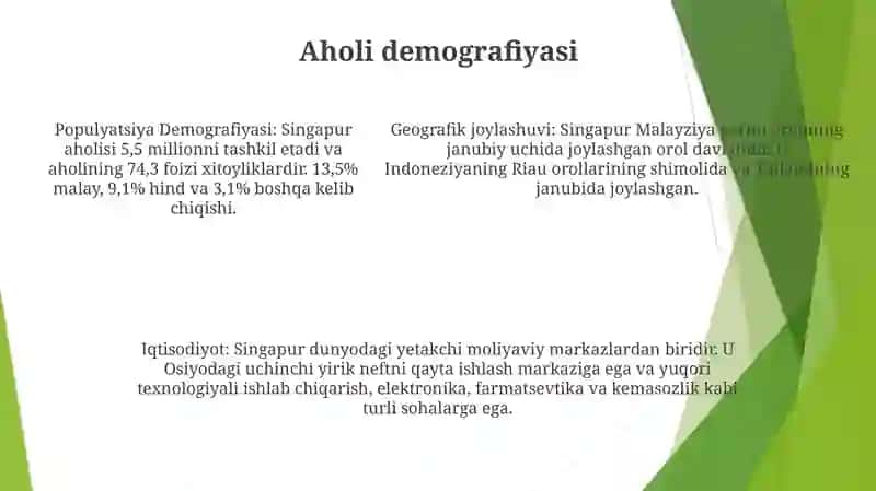 Singapur Hududiy Joylashuvi,Iqtisodiyoti Va Ijtimoiy-Iqtisodiy Aloqalari 4