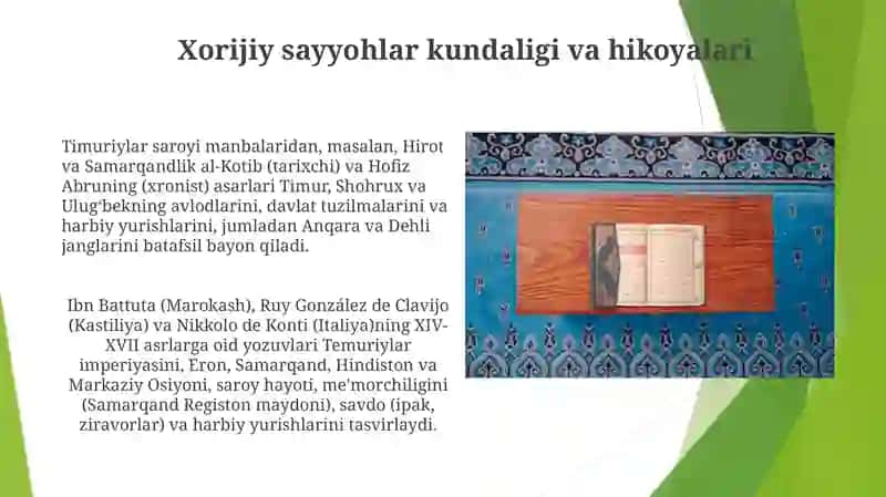 Temuriylar davri tarixiga oid yozma manbalar 4