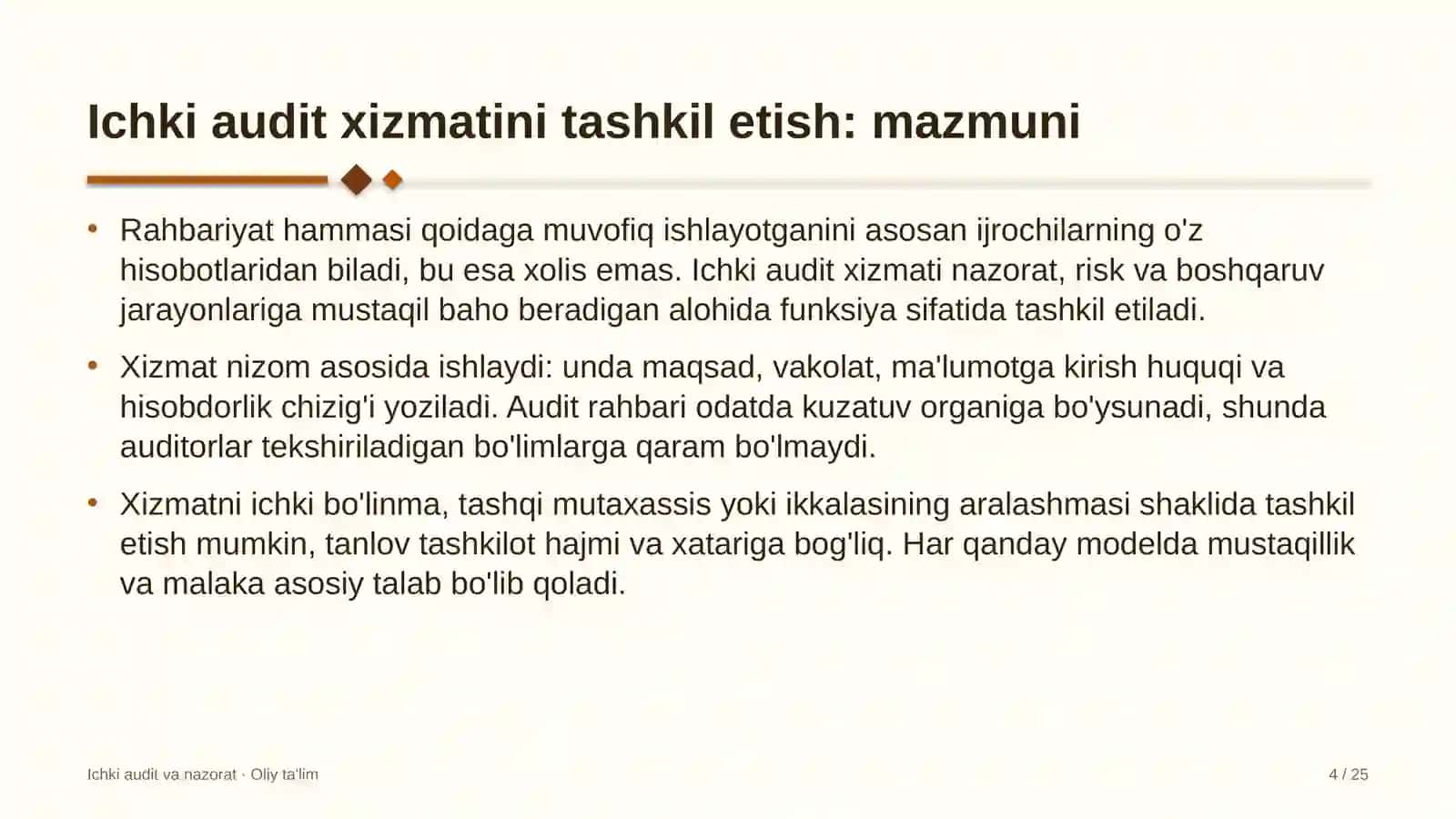 Hakamlik sudlarida ichki audit xizmatini tashkil etish 4