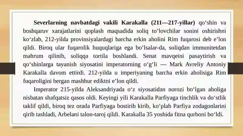 Mavzu: So’nggi Rim imperiyasi 4