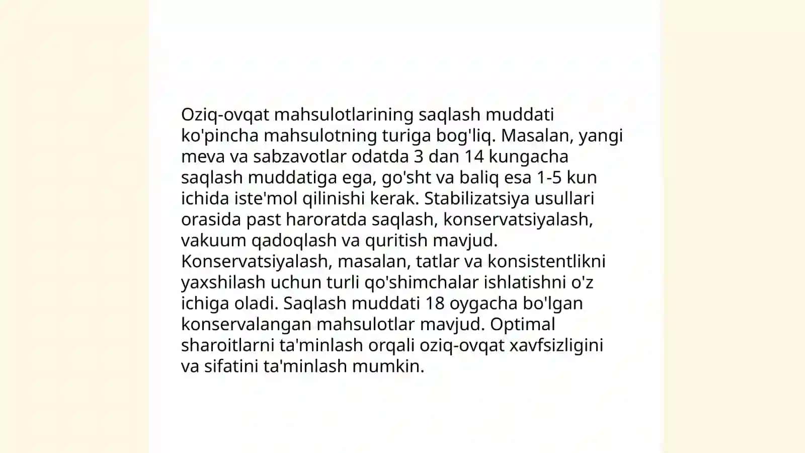 Oziq ovqat mahsulotlarini fizik tahlil qilishning ahamiyati 4