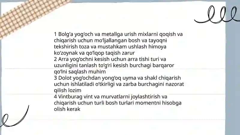 Duradgorlik va chilangarlik ish asboblari 4