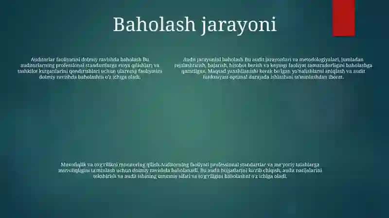 Audit O'Tkazuvchi Shaxs Faoliyatini Uzluksizligini Baholash 4