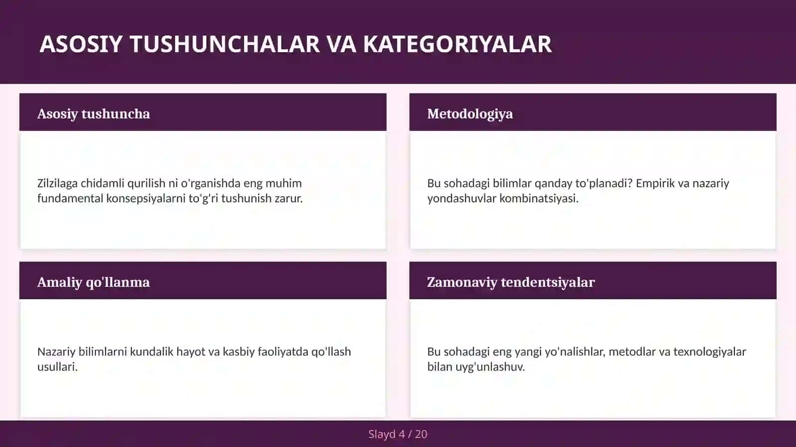 Zilzilaga chidamli qurilish 4