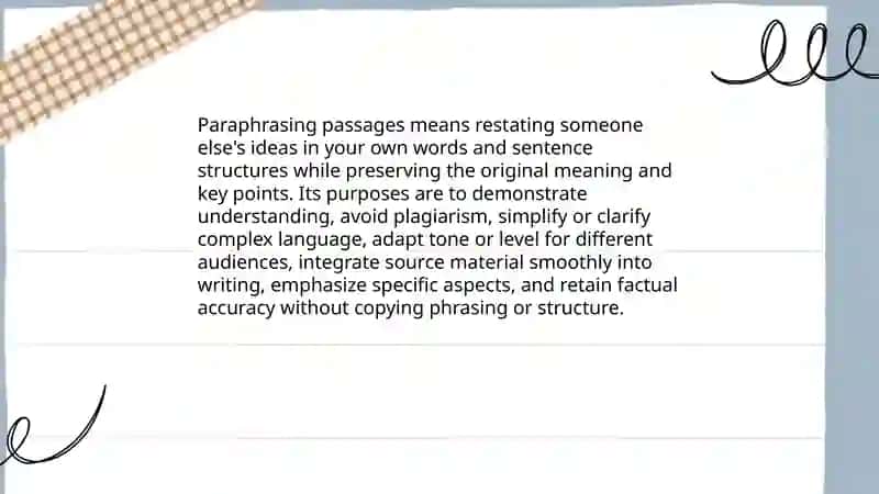 Summarizing paraphrasing passages 4