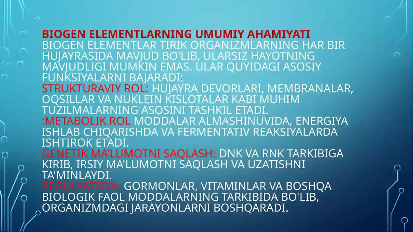 Biogen  elementlar kimyosi 4