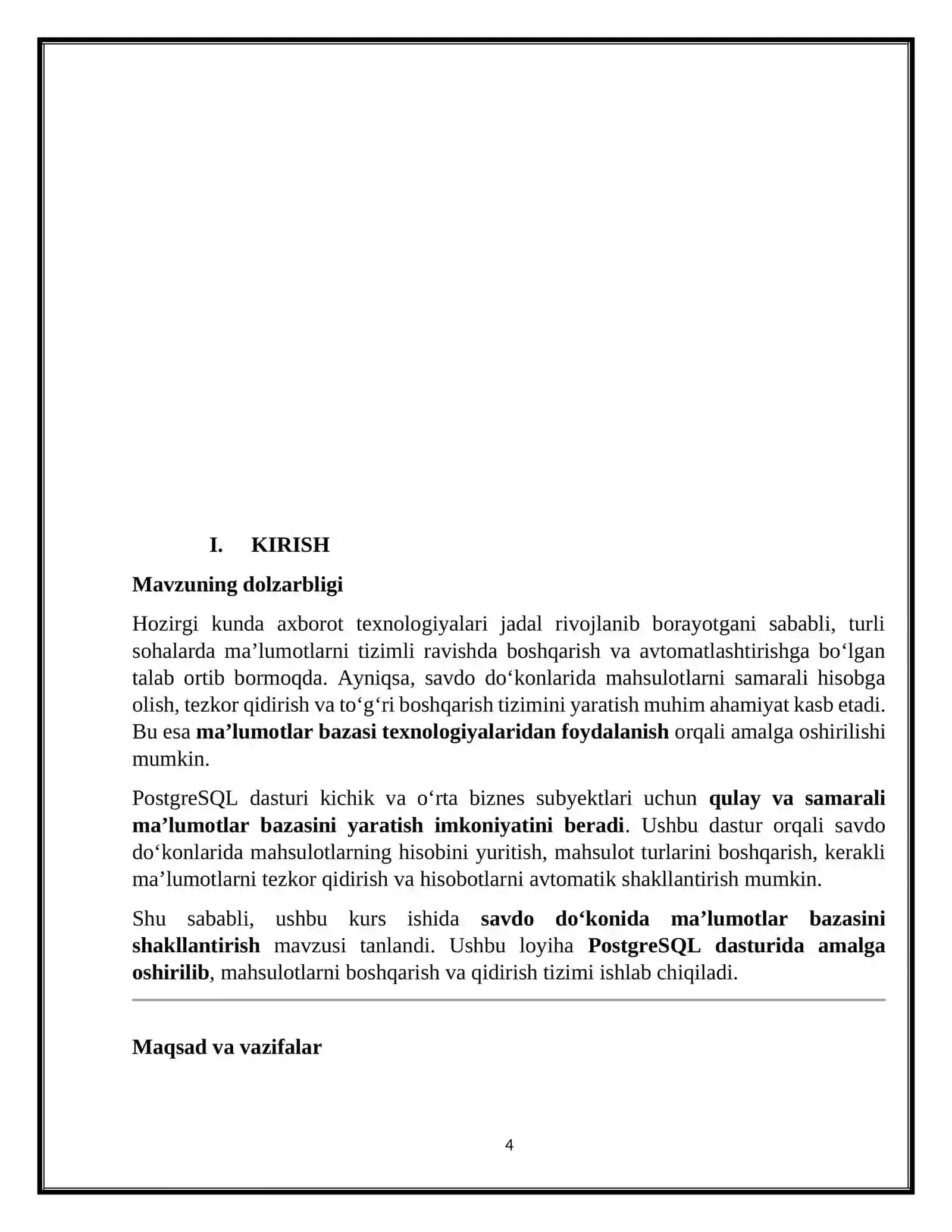 malumotlar bazasi mustaqil ish 4