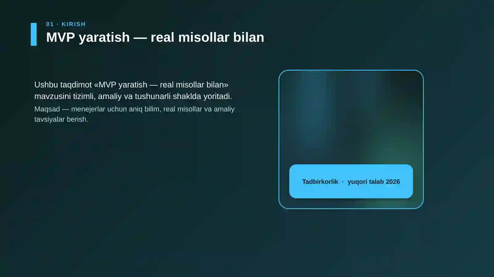 MVP yaratish — real misollar bilan 4