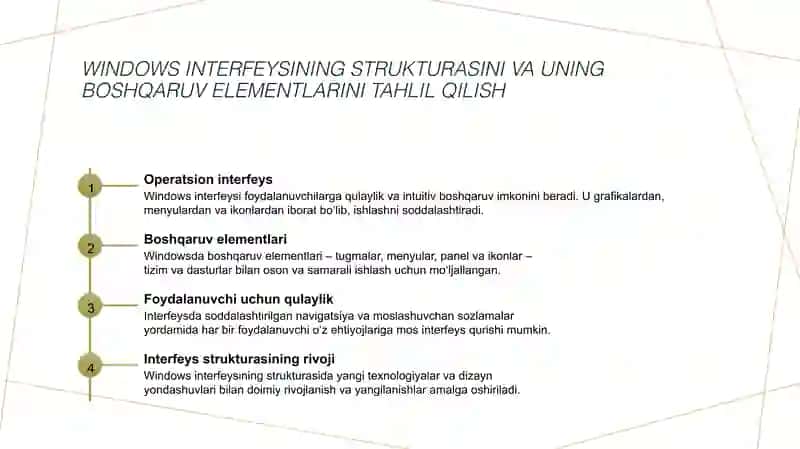 Windows operatsion tizimida ishlash 4
