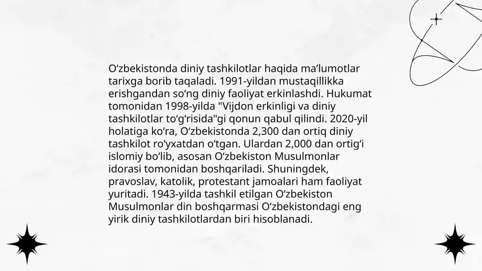 Oʻzbekistonda din va diniy tashkilotlar munosabat 4