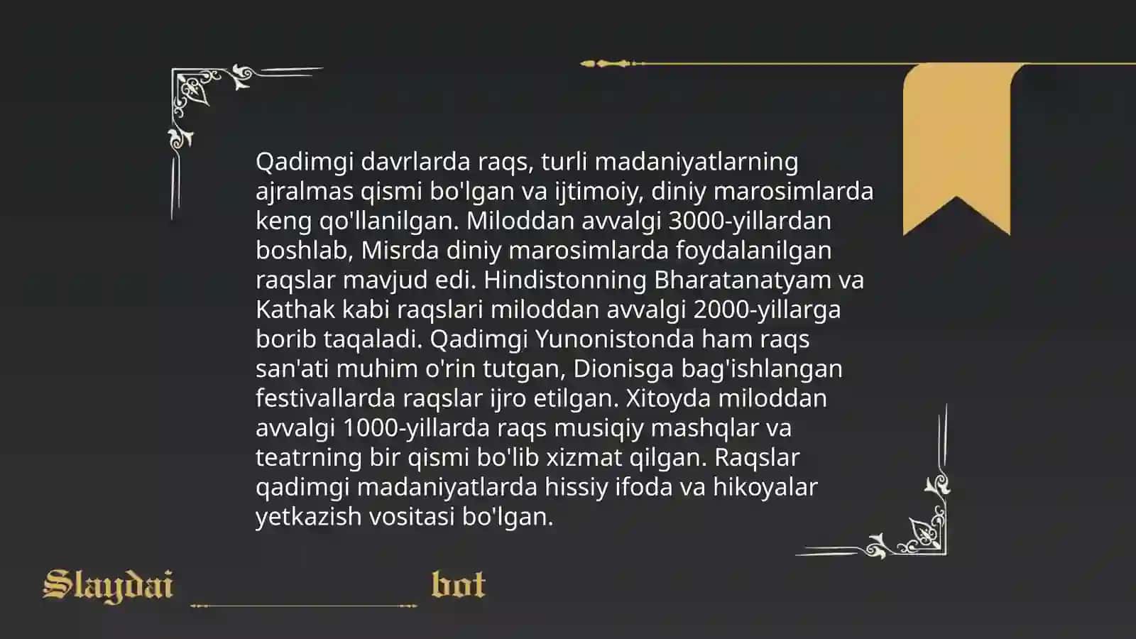 Raqs san'ati rivojlanish tarixi 4