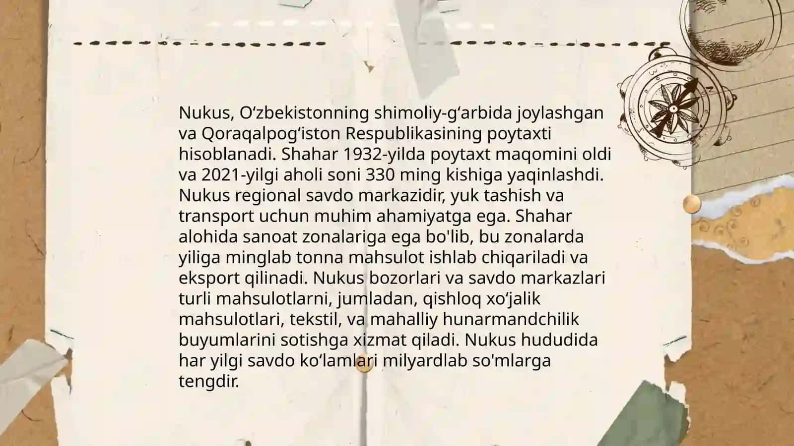 Qoraqalpog'iston shaharlari, bozorlar va savdo-sotiq 4