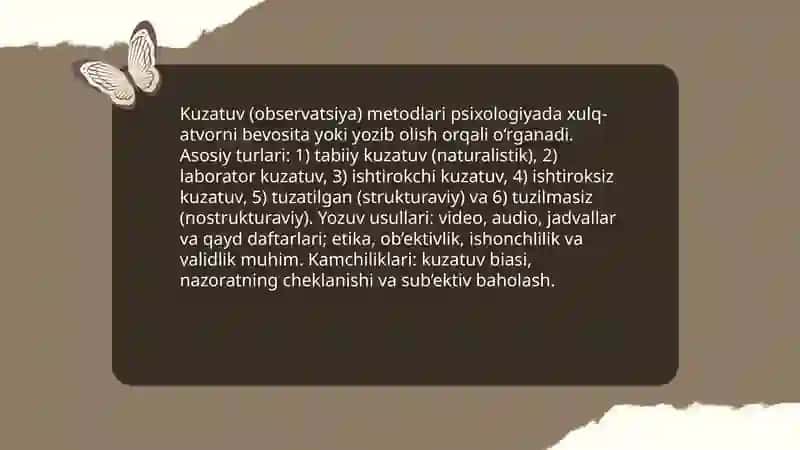 Psixologiya fanining ilmiy tadqiqot metodlari 4