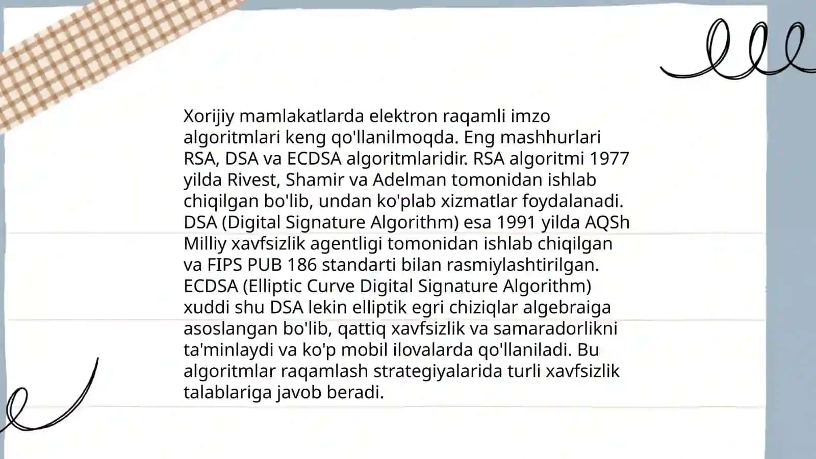 Xorijiy davlatlarning elektron raqamli imzo algoritmlari tahlili 4