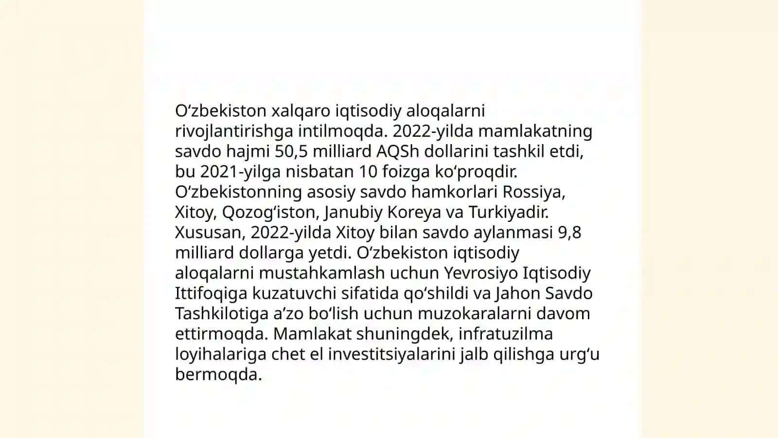 Oʻzbekiston va jahon hamjamiyati 4