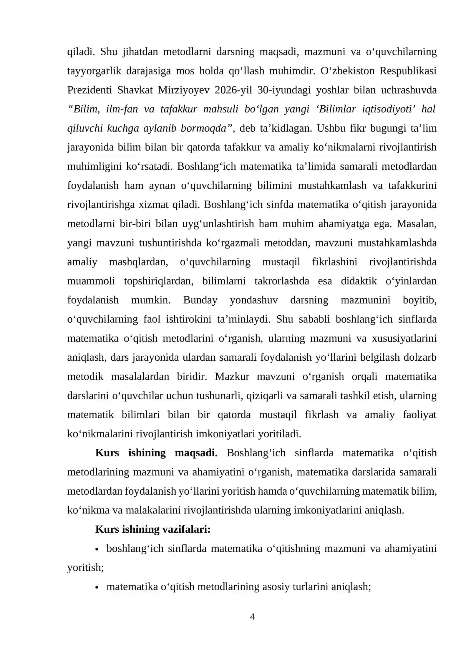 Boshlang'ich sinfda matematika o'qitish metodlari 4