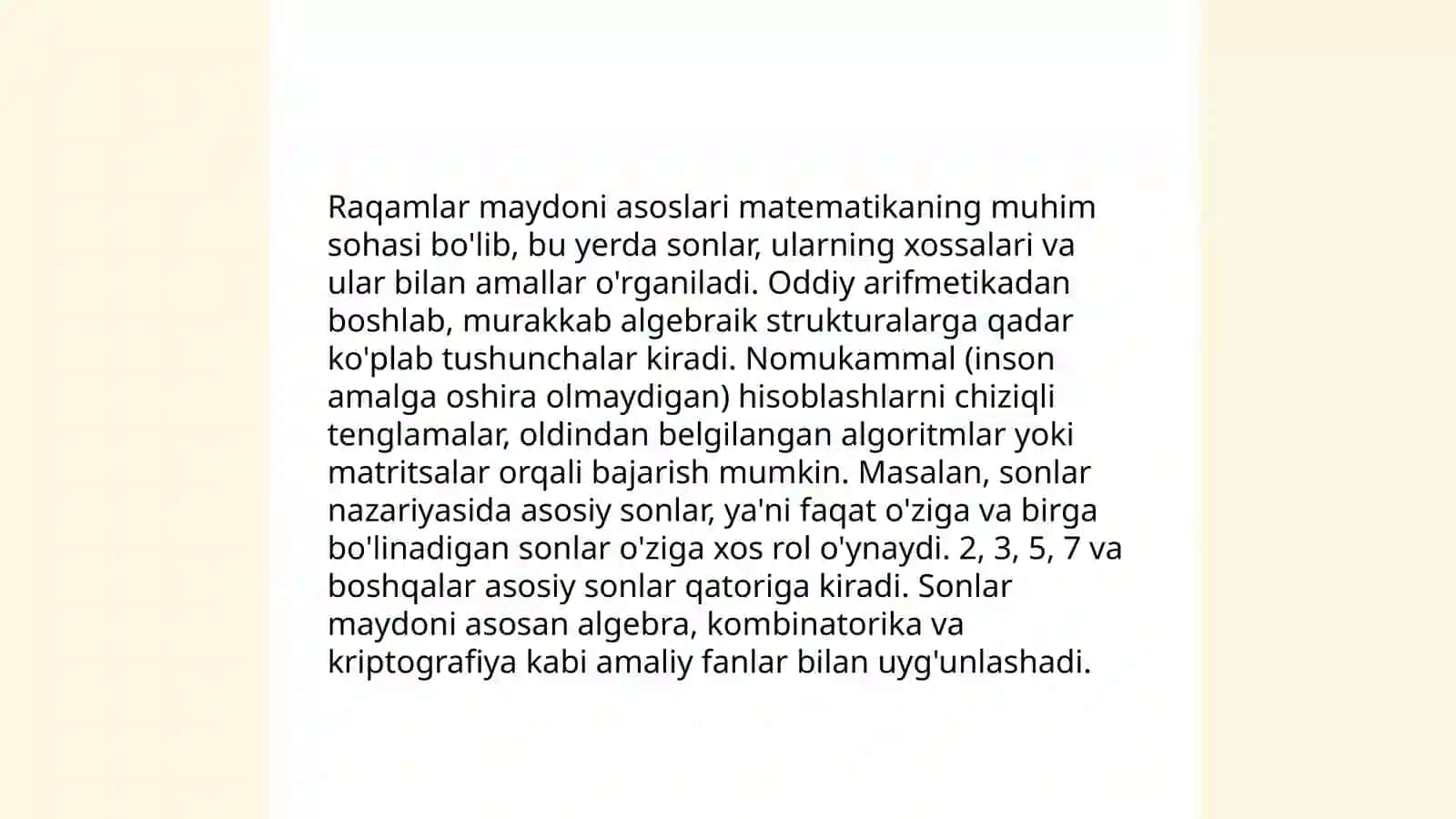 Algebraik sonlar maydoni 4