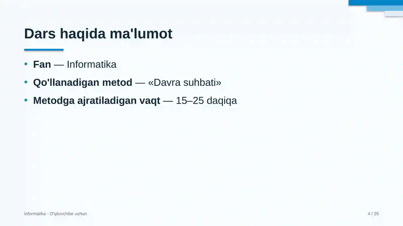 informatika darslarida davra suhbati metodidan foydalanish 7220 4