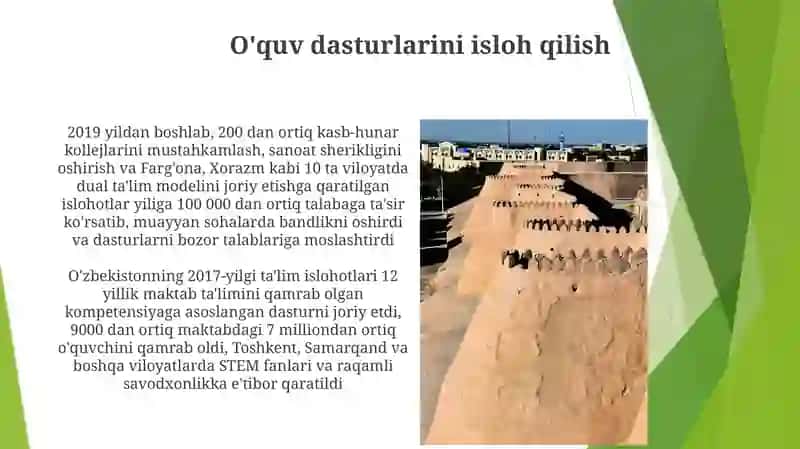 O'zbekiston Respublikasi Ta'lim sohasi islohotlari 4