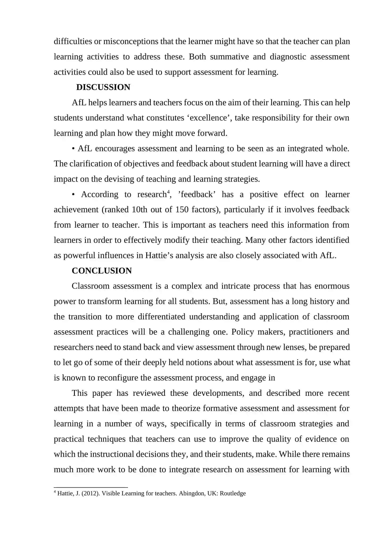 ASSESSMENT FOR LEARNING 4