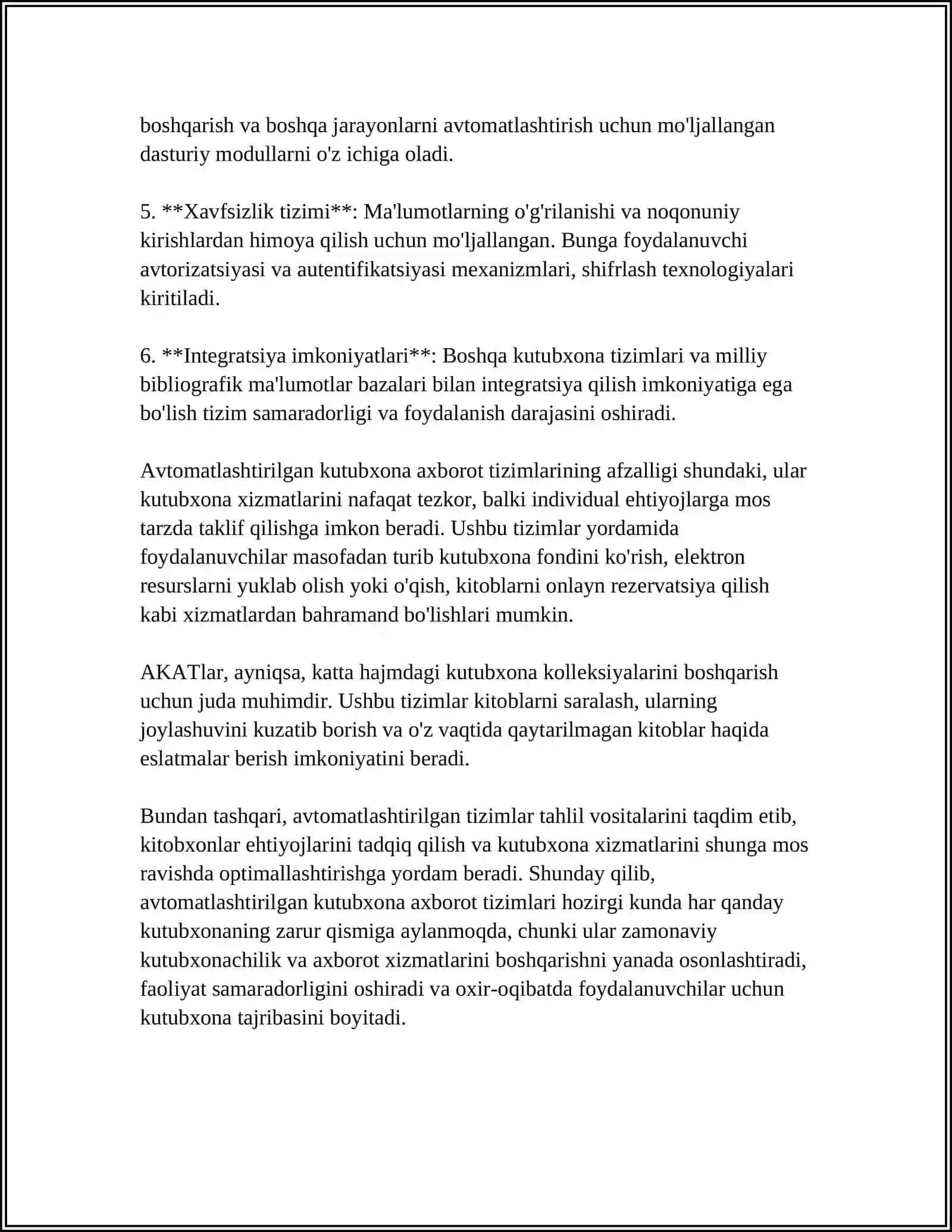AVTOMATLASHTIRILGAN KUTUBXONA AXBOROT TIZIMLARI 4
