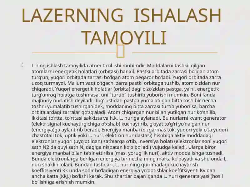 LAZERNING TIBBIYOTDA QO’LLANISHI 4