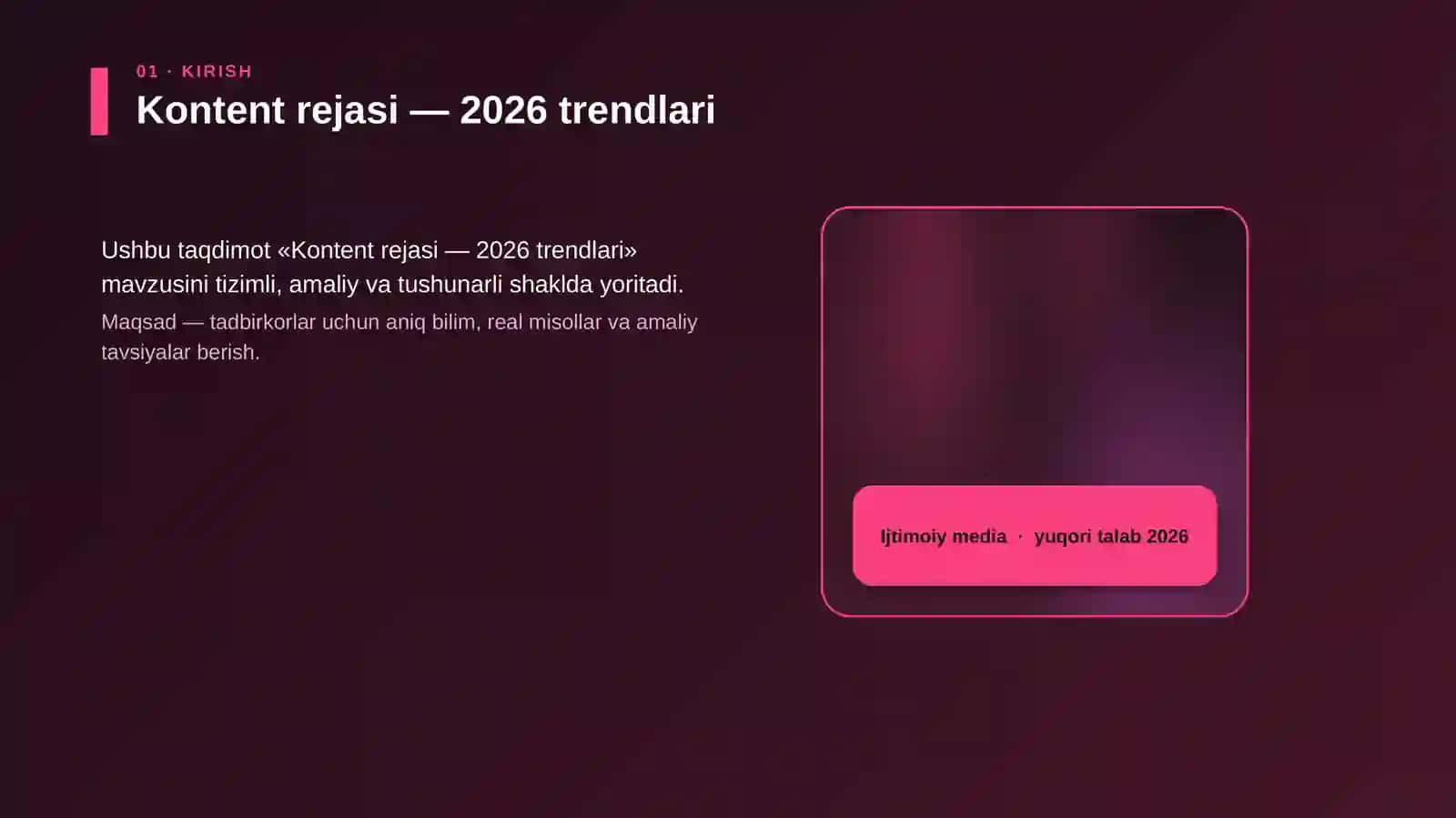 Kontent rejasi — 2026 trendlari 4