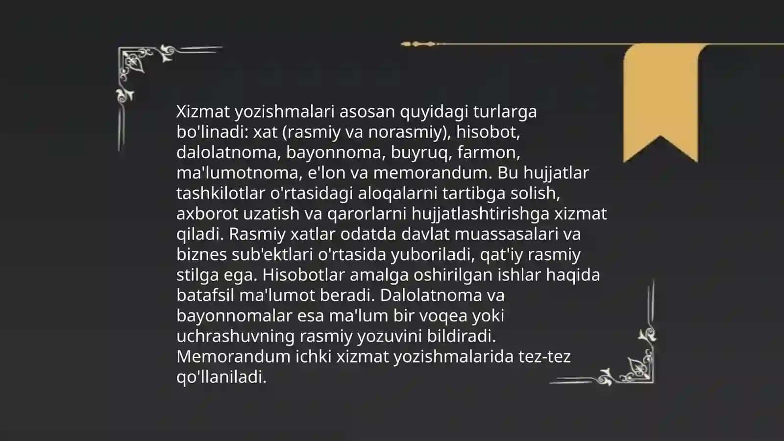 Xizmat yozishmalari 4