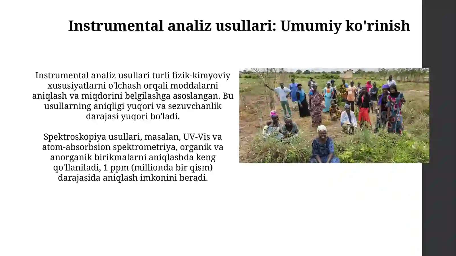 Qishloq xo'jaligi turli soxalarida taxlilning instrumentalmetodlariniqo'llash 4