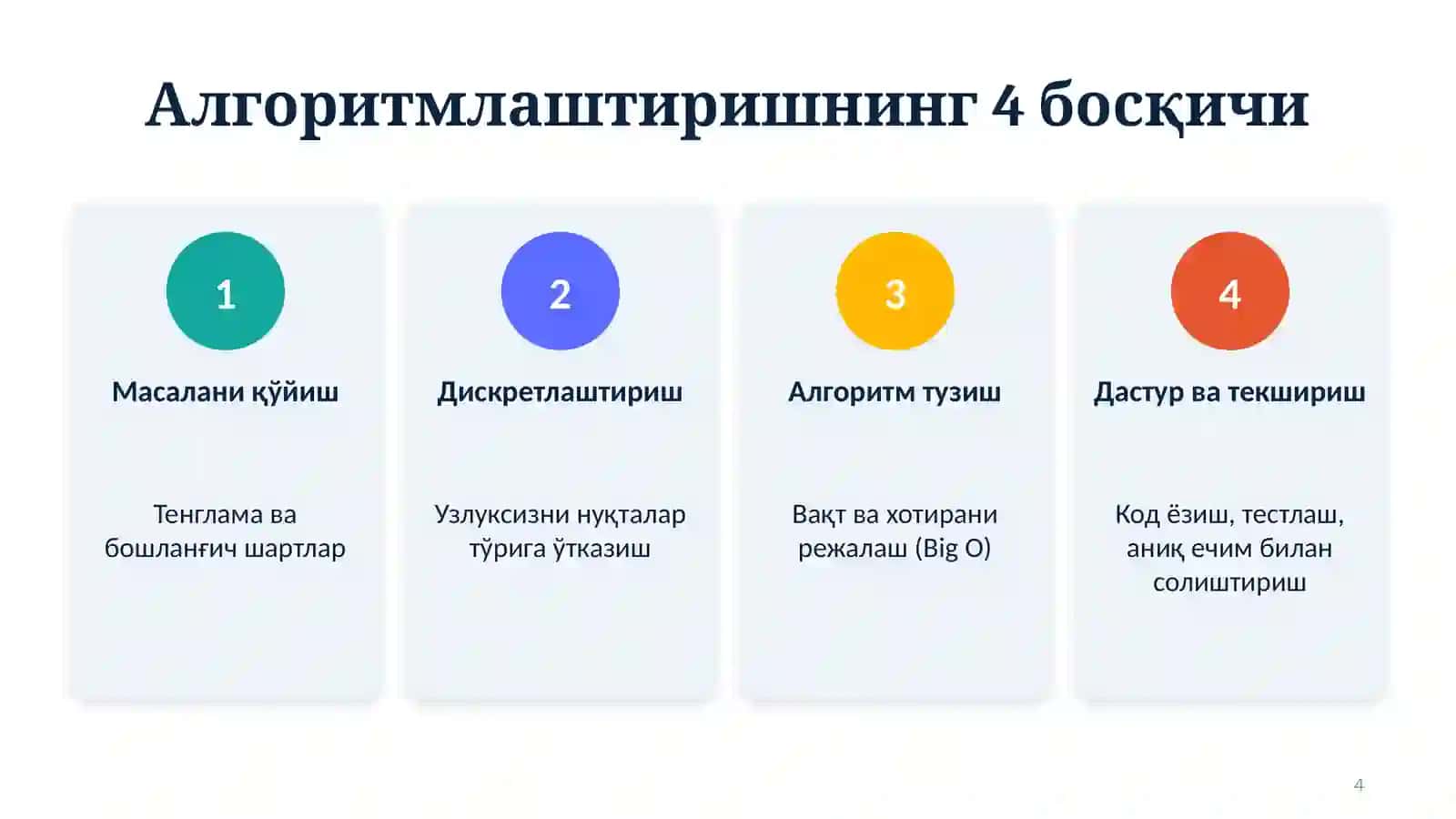 Илмий ҳисоблашда алгоритмлар ва дастурлаш тиллари 4
