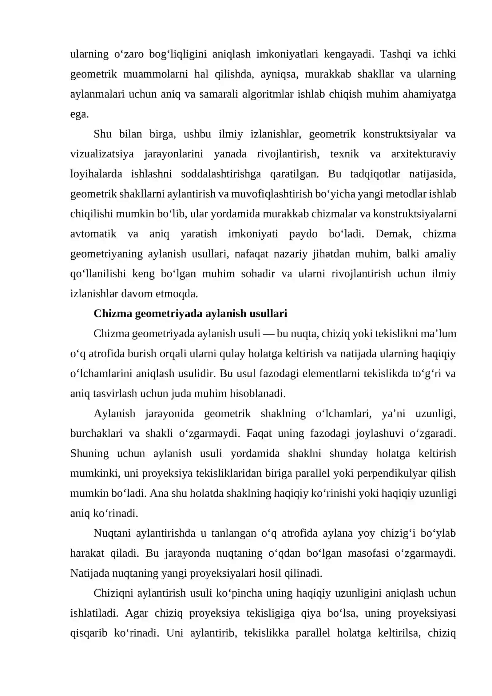 CHIZMA GEOMETRIYADA AYLANISH USULLARI 4