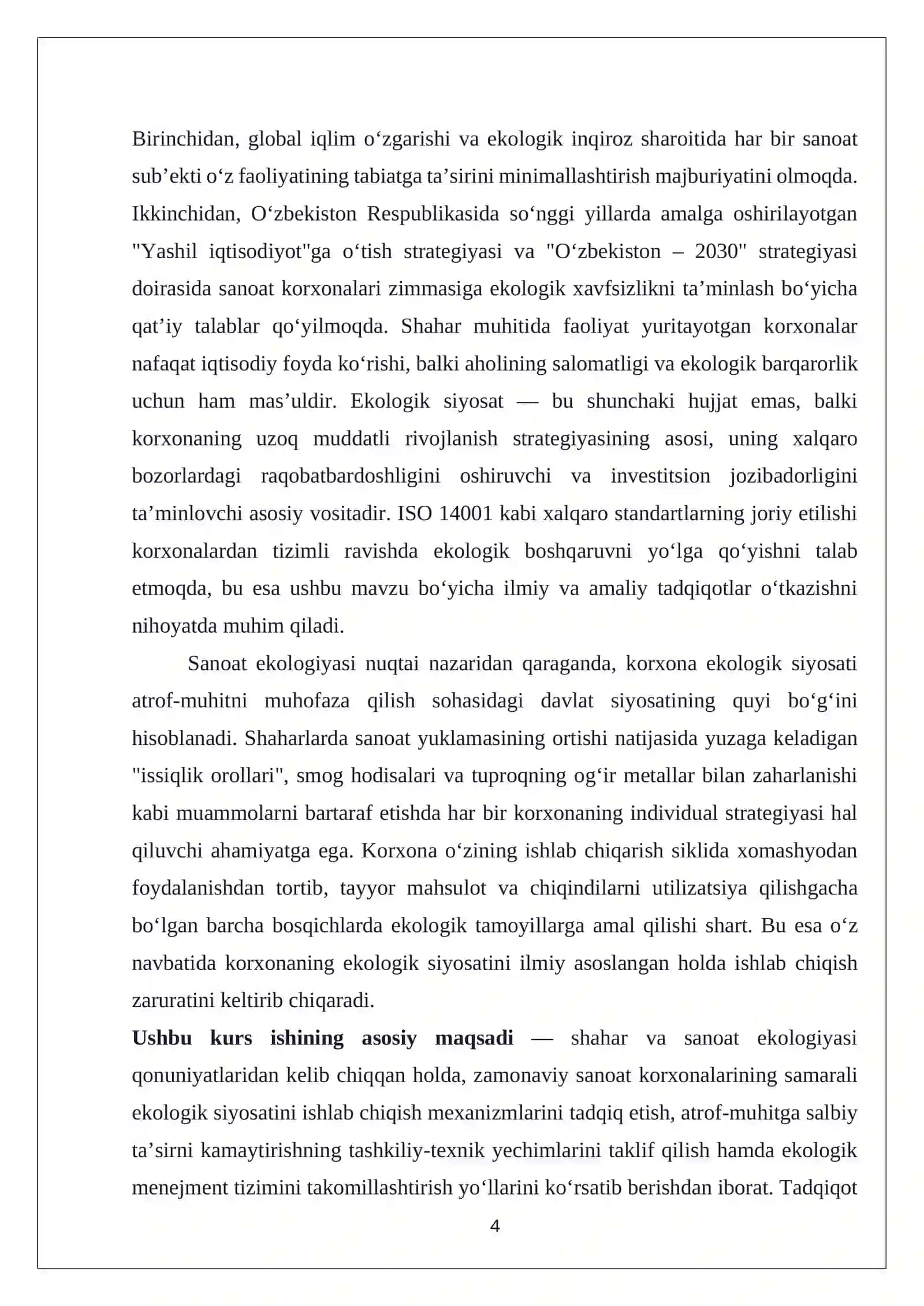Korxonaning ekologik siyosatini ishlab chiqish 4