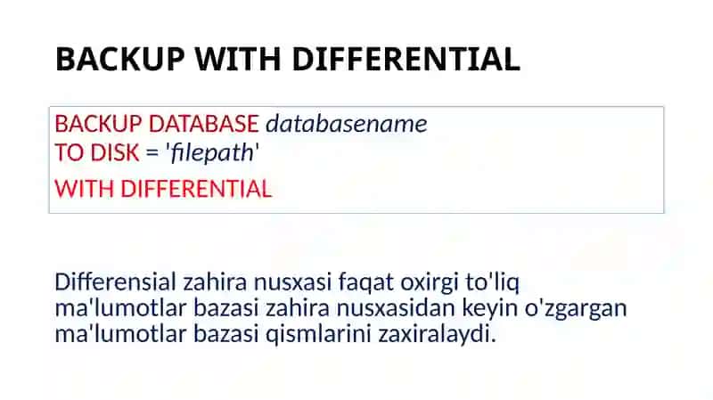 BACKUP DATABASE 4