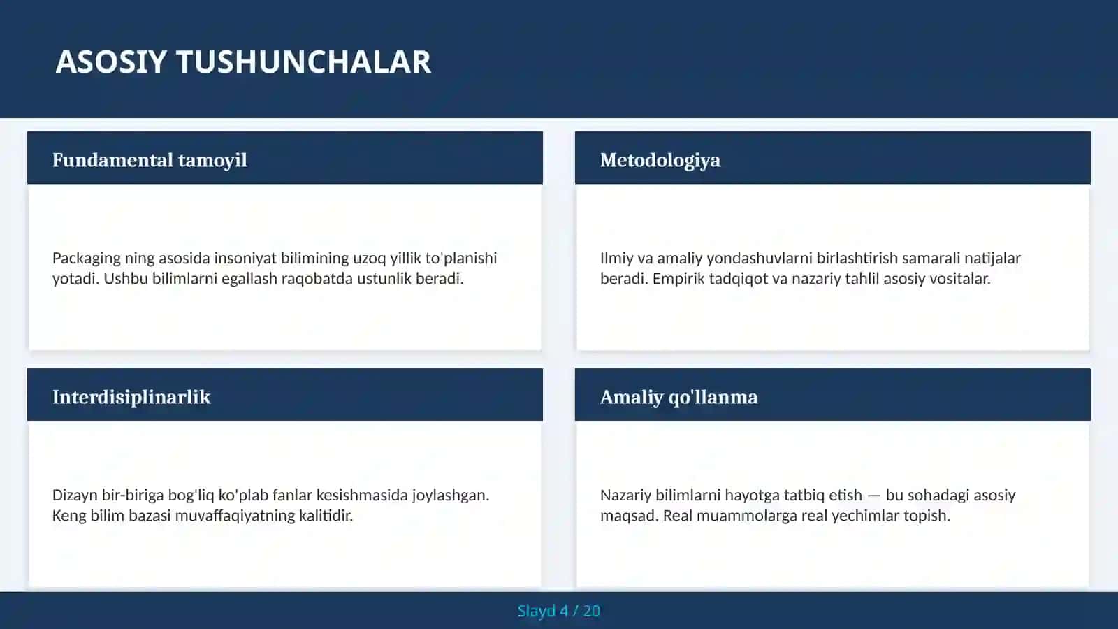 Qadoqlash — talabalar uchun 4
