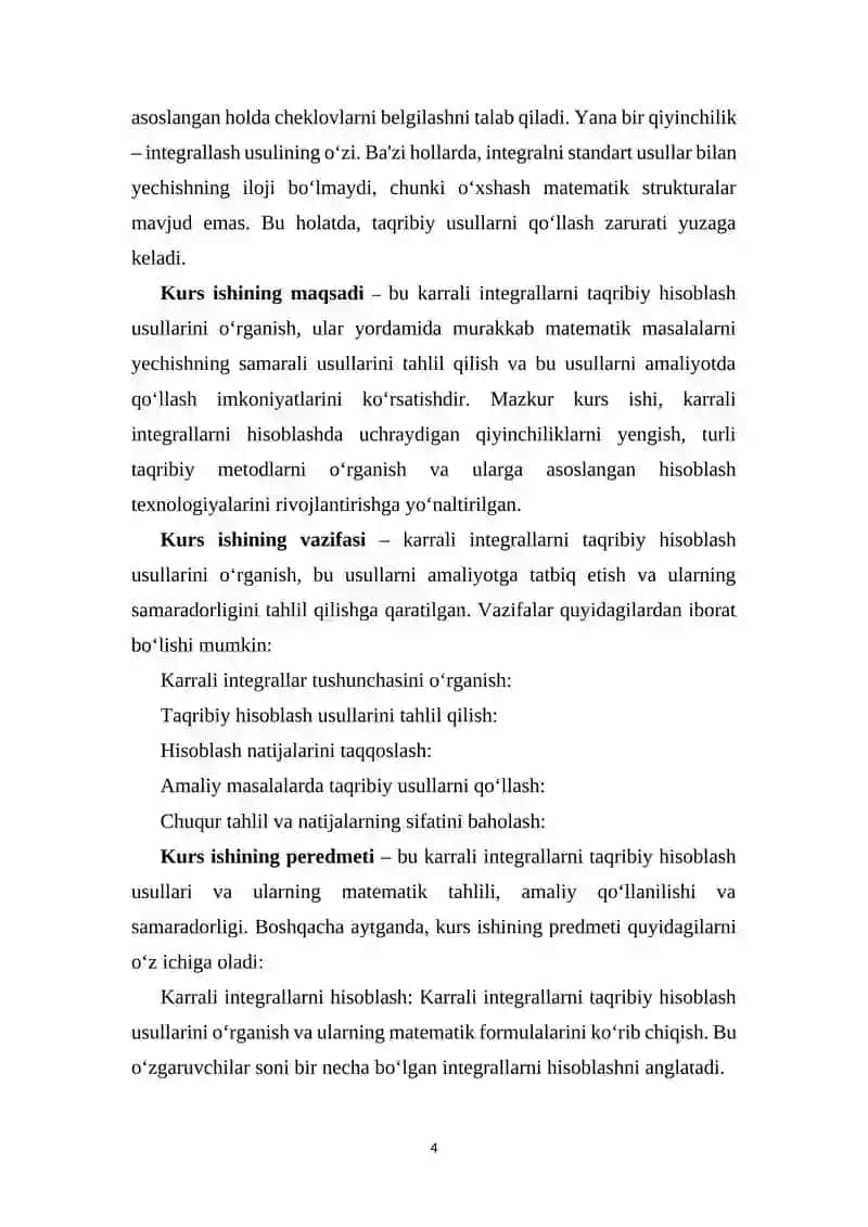 KARRALI INTEGRALLARNI TAQRIBIY HISOBLASH 4