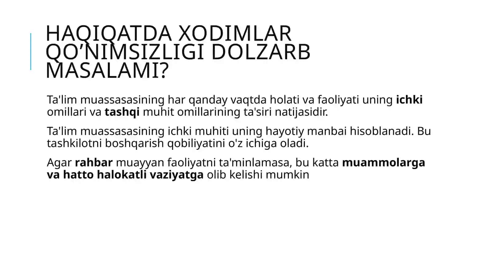 Maktabda xodimlar qo’nimsizligini bartaraf etish 4