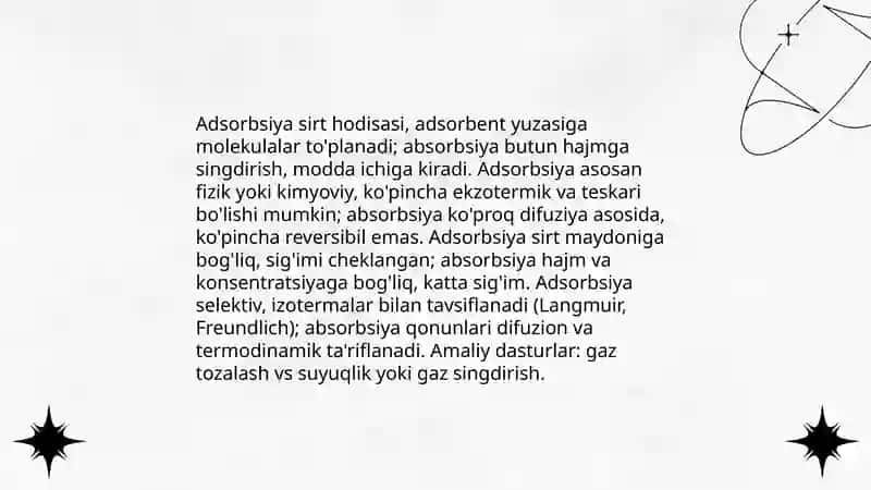 Adsorbsiya va absorbsiya 4