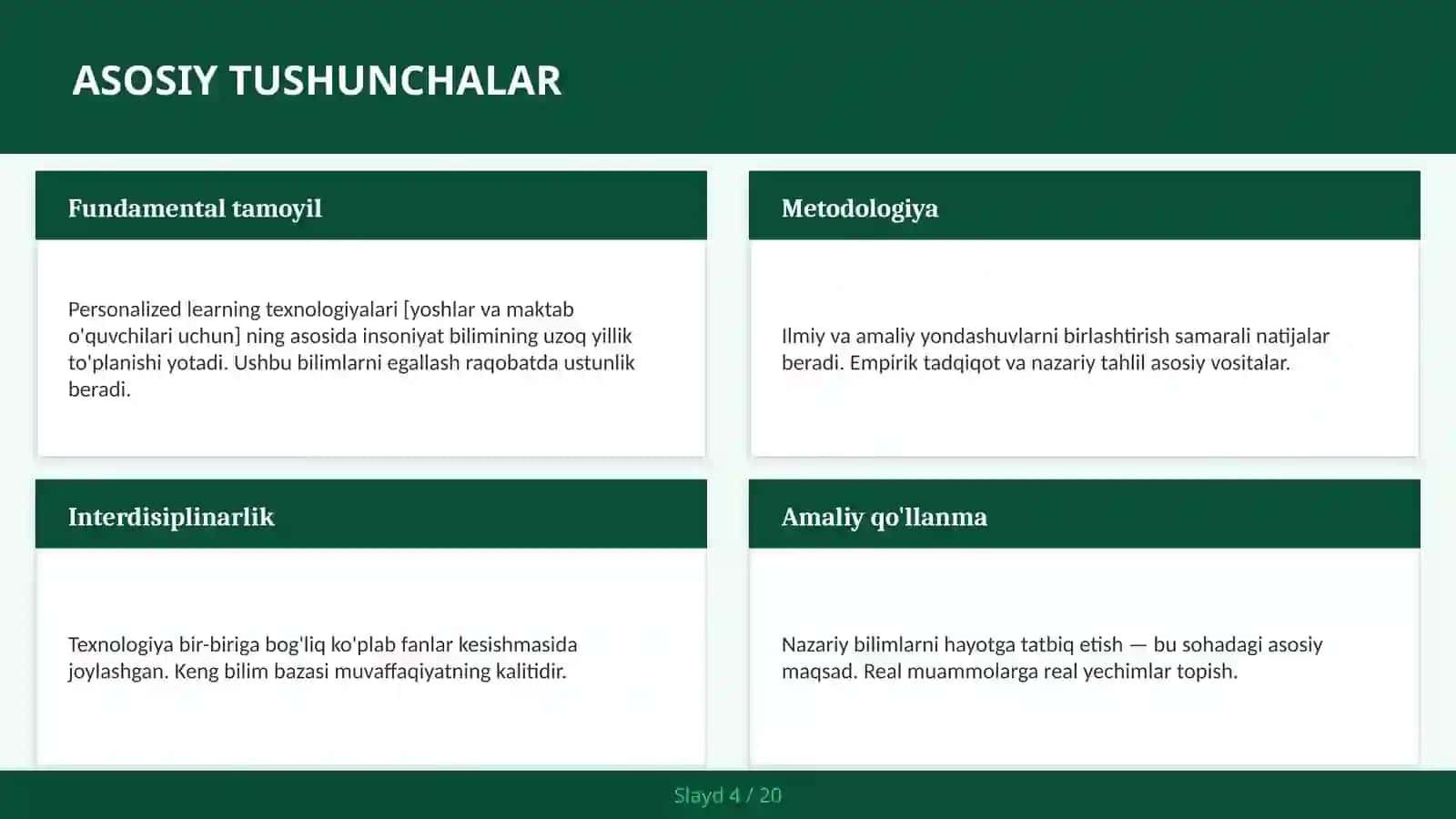 Personalized learning texnologiyalari [yoshlar va maktab o'quvchilari uchun] 4