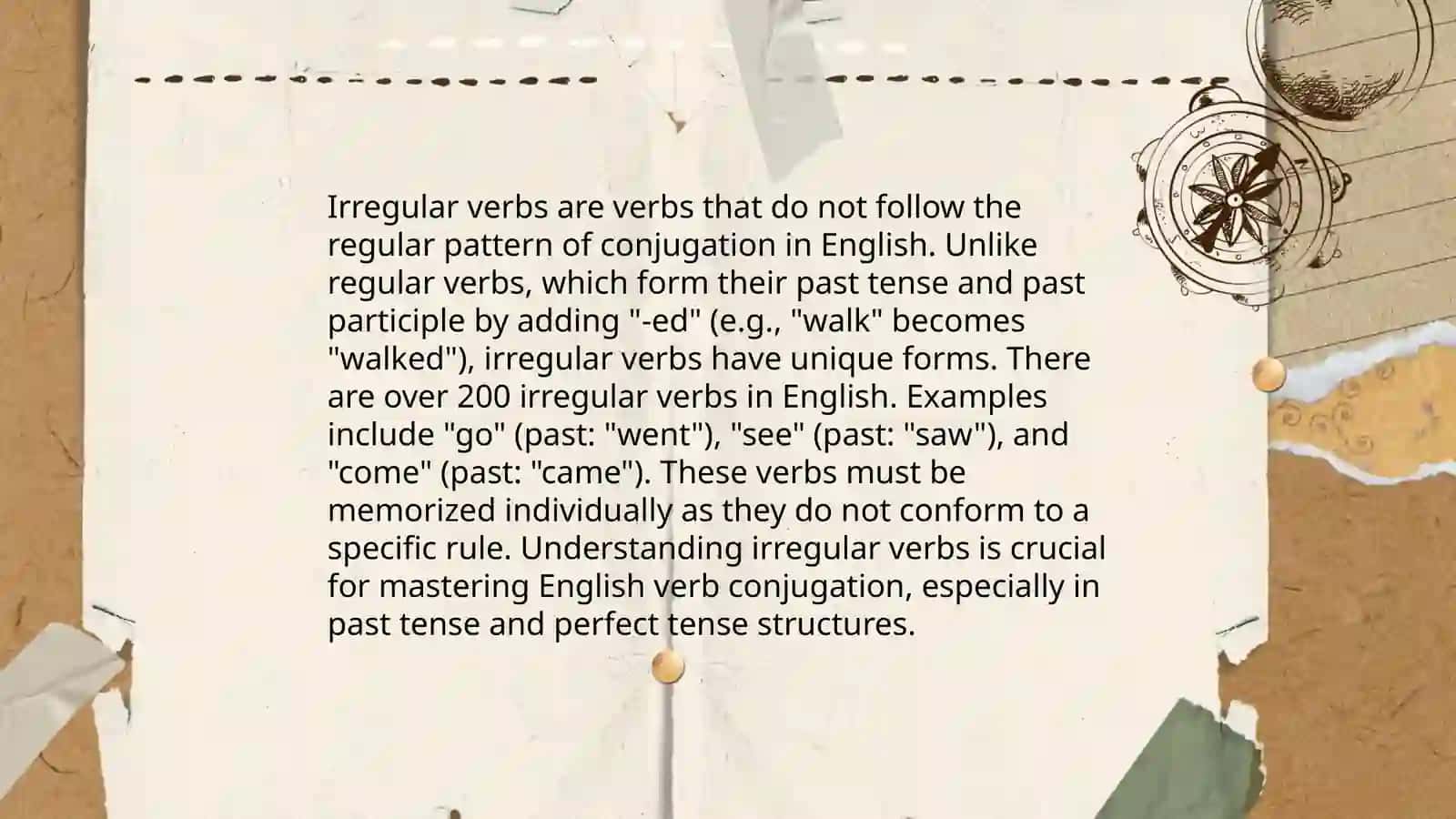 Regular and irregular verbs 4