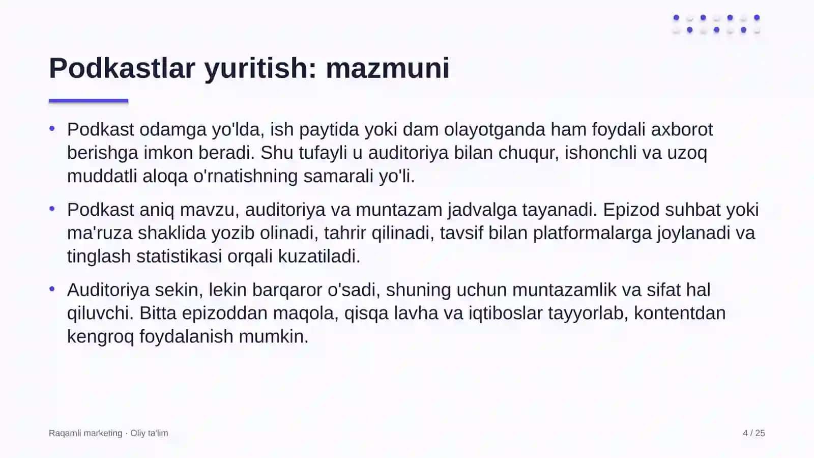 Podkastlar yuritish: mohiyati 4