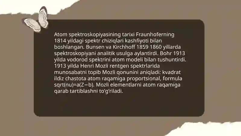 Element atomlarining spektorlari.Mozli qonuni 4