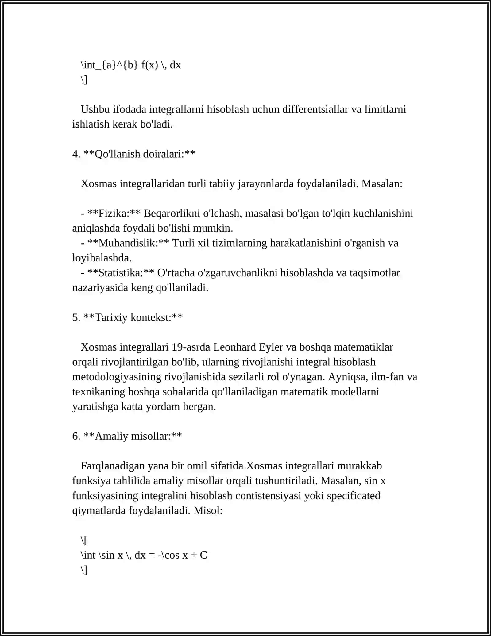 Xosmas integrallar 4