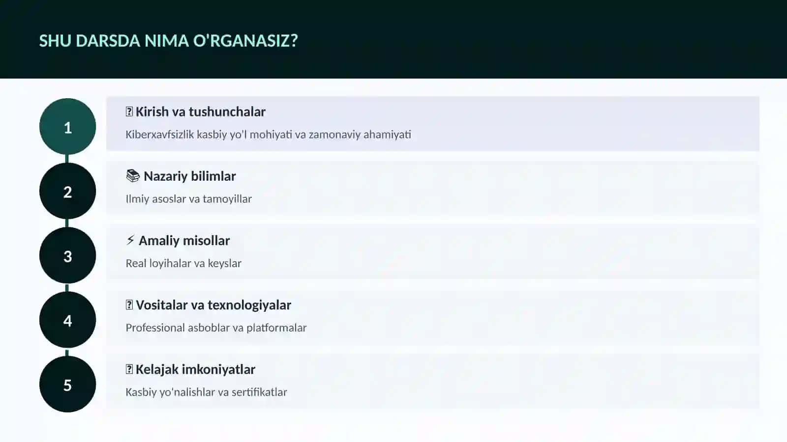 Kiberxavfsizlik kasbiy yo'l 4