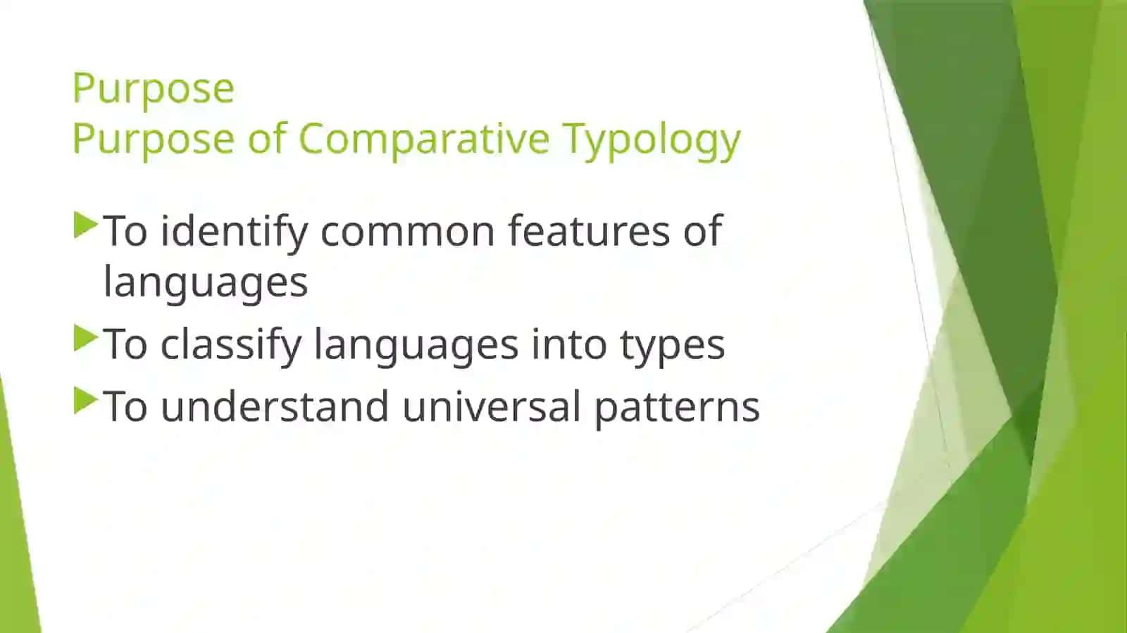 Comparative Typology as a Science 4