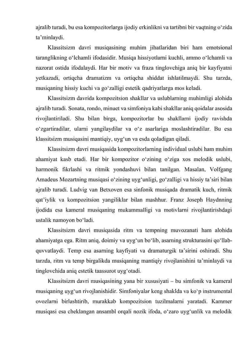 Musiqa san’atida klassitsizm davri 4