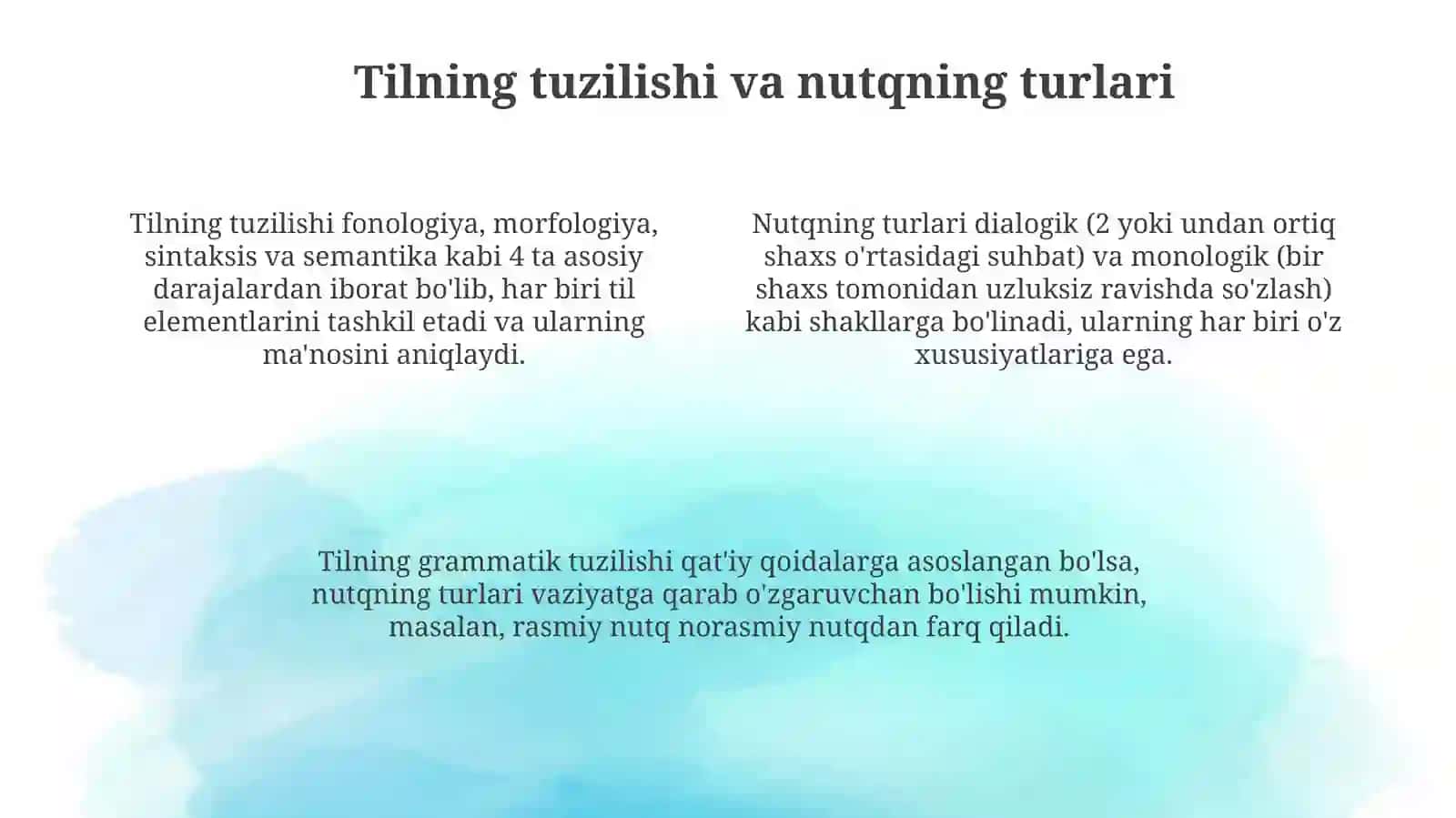 Til va nutq. Lison va nutq munosabati 4