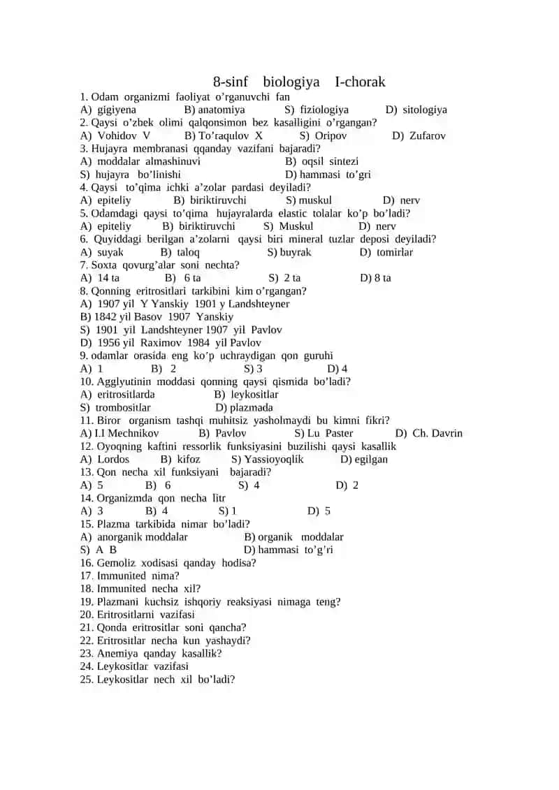 6-sinf II - Chorak 4