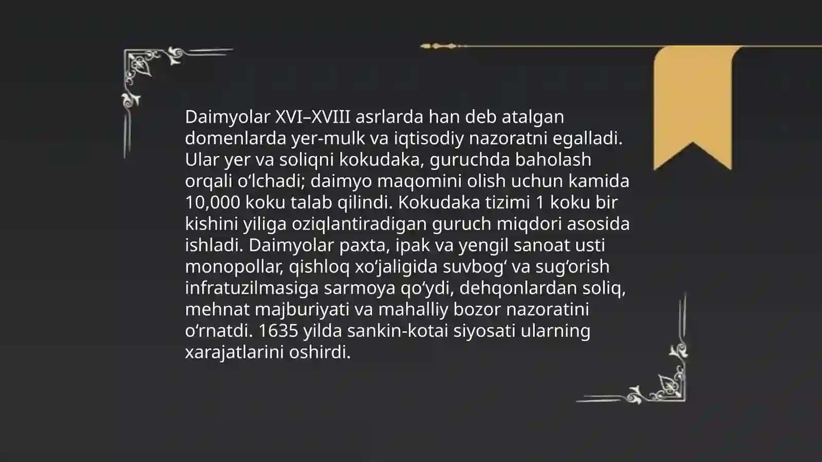 XVI-XVIII ASRLARDA YAPONIYANING IJTIMOIY IQTISODIY AHVOLI 4